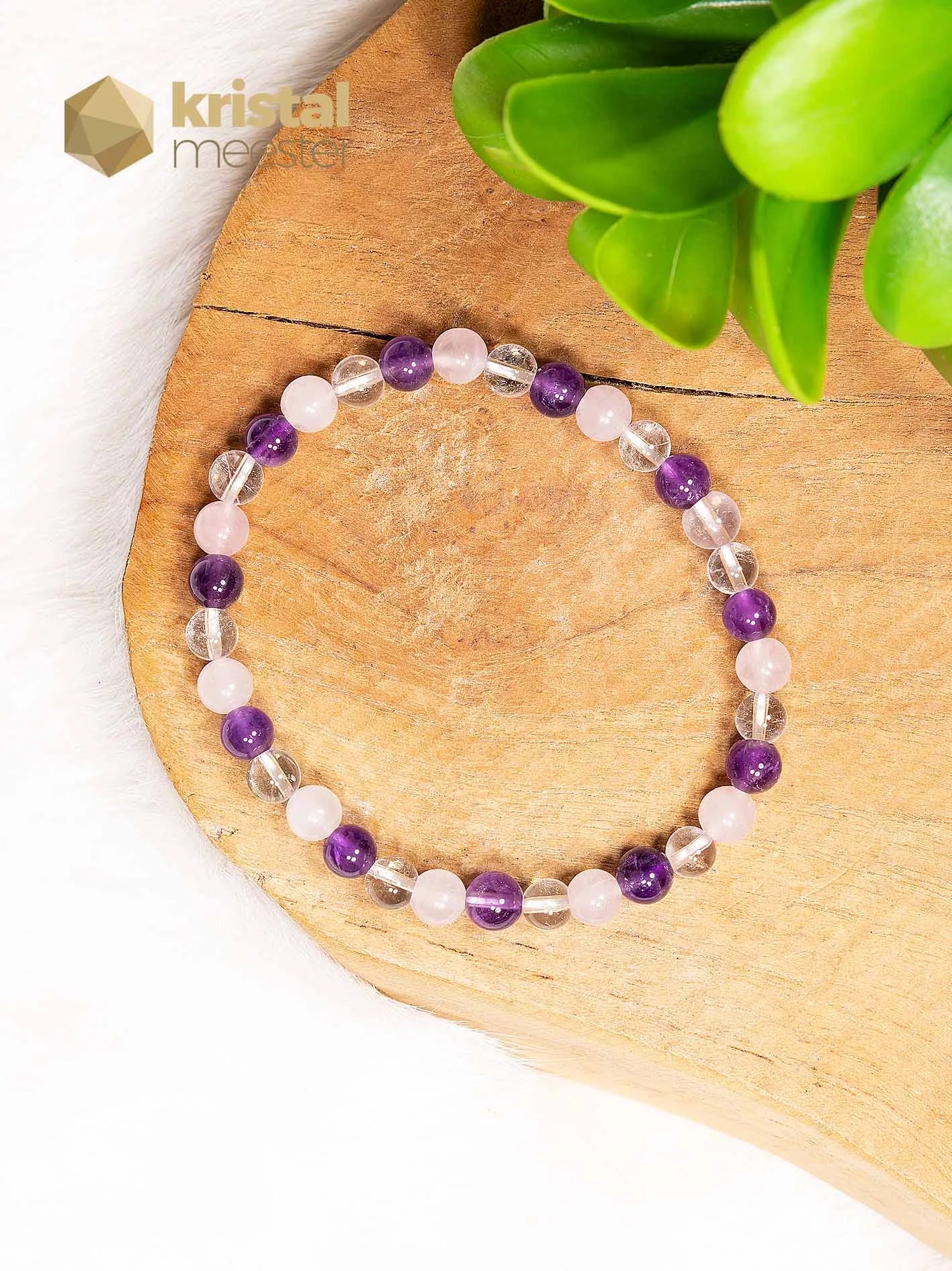 Gouden Driehoek Kogelarmband - 6 mm