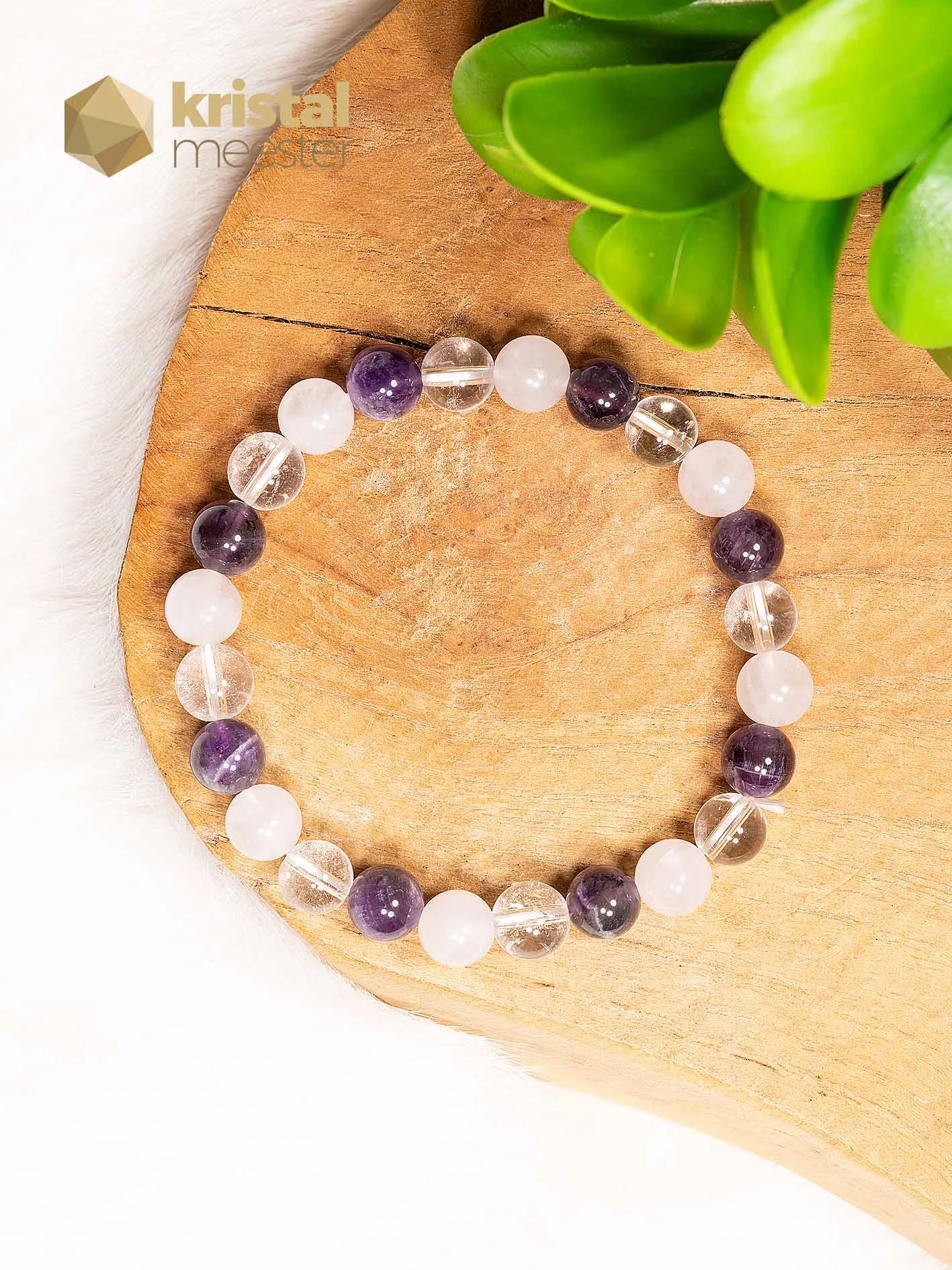 Gouden Driehoek Kogelarmband - 8 mm