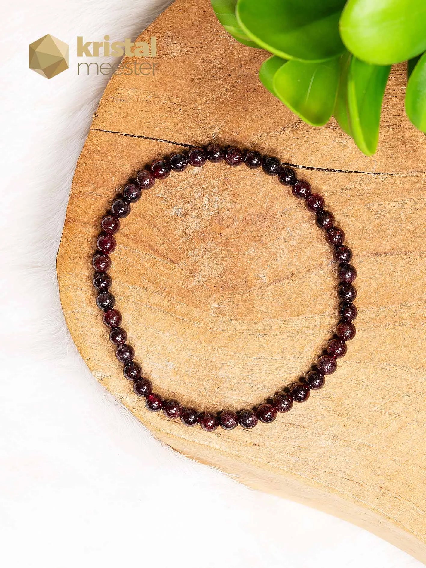 Garnet Ball Bracelet - 3-4 mm