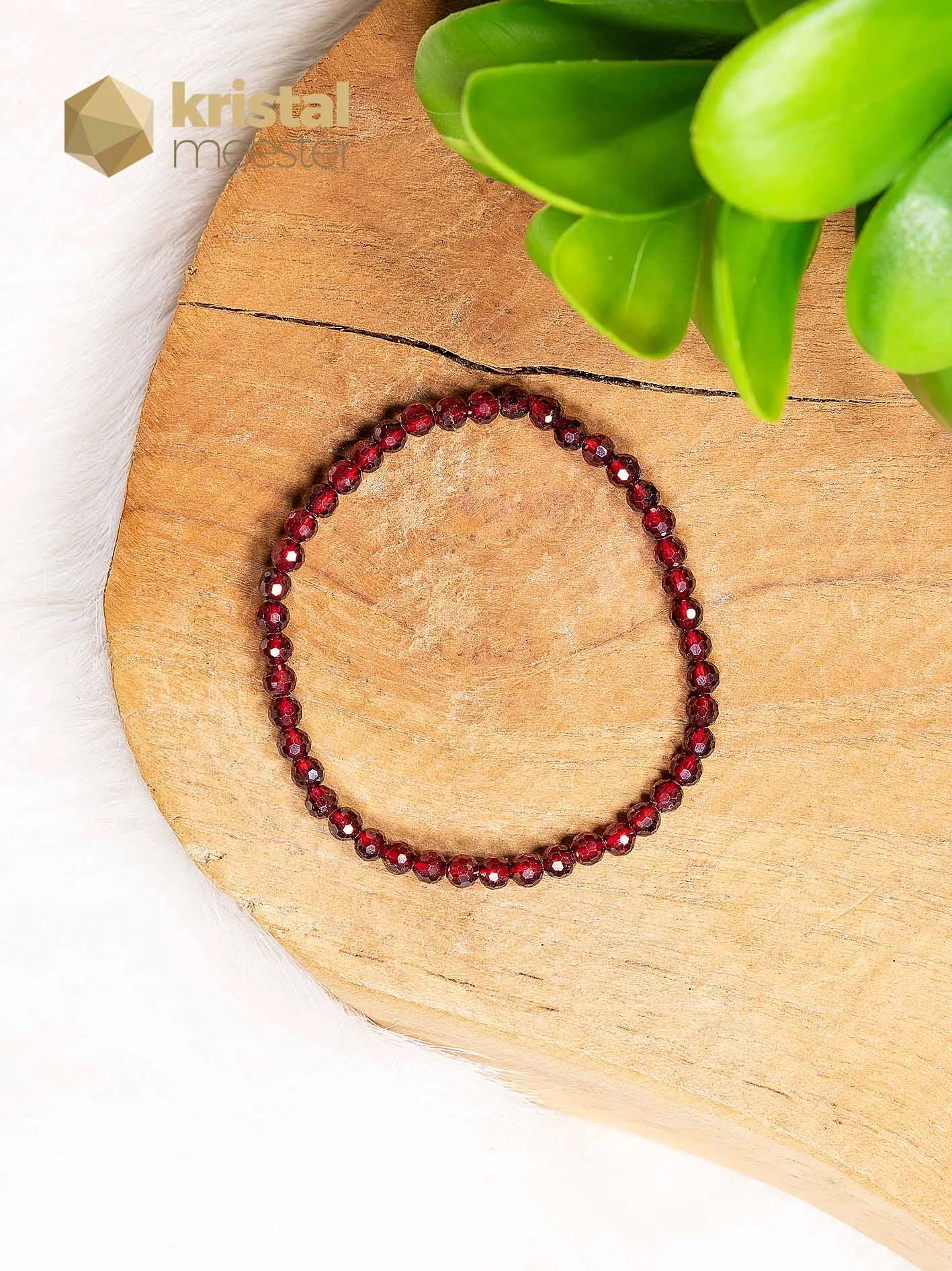 Garnet Faceted Bracelet - 4 mm - Child
