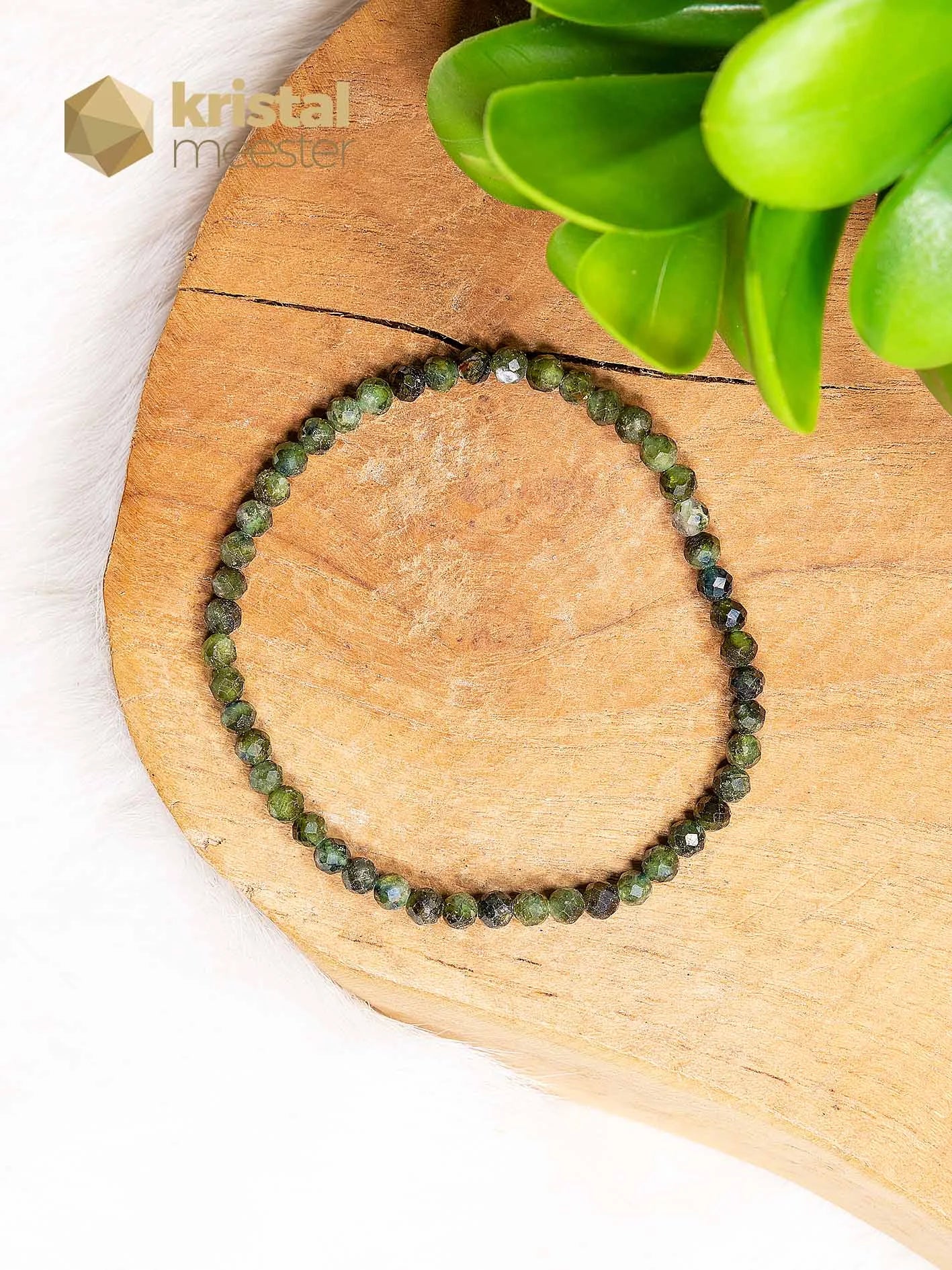 Toermalijn Groen facet geslepen armband  - 3 mm