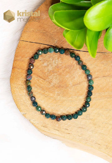 Heliotroop Groen Facet Geslepen Armband - 4 mm