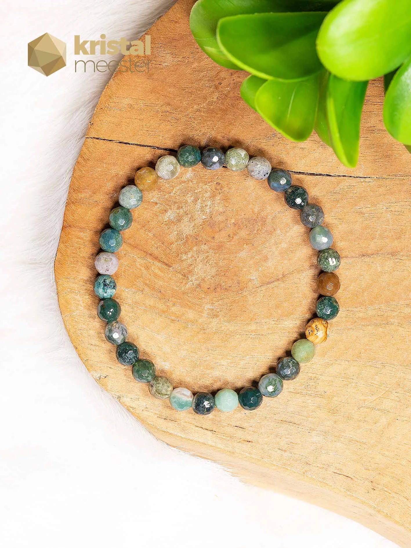 Heliotroop Facet Geslepen Armband 6 mm