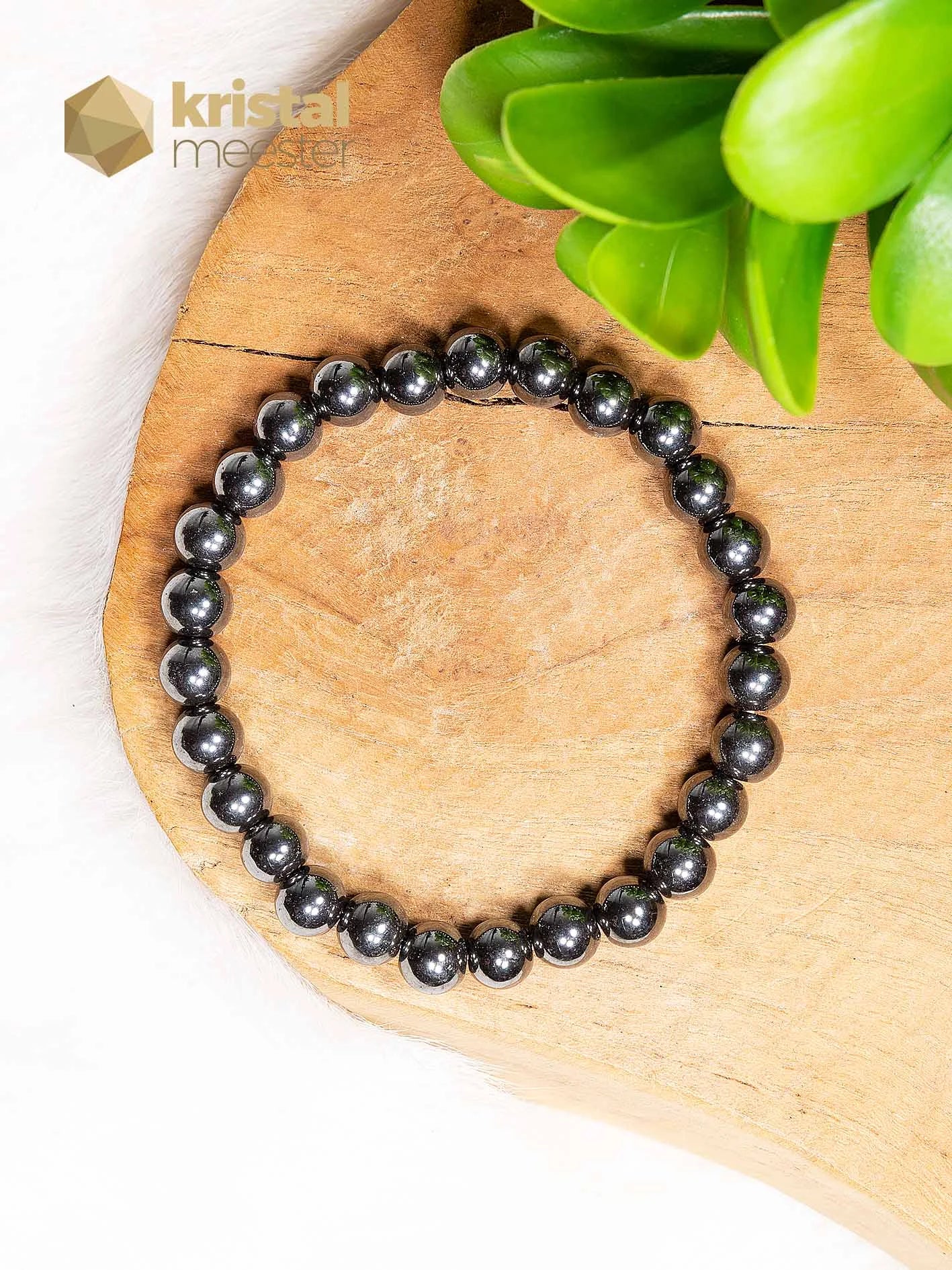 Hematite Ball Bracelet - 8 mm