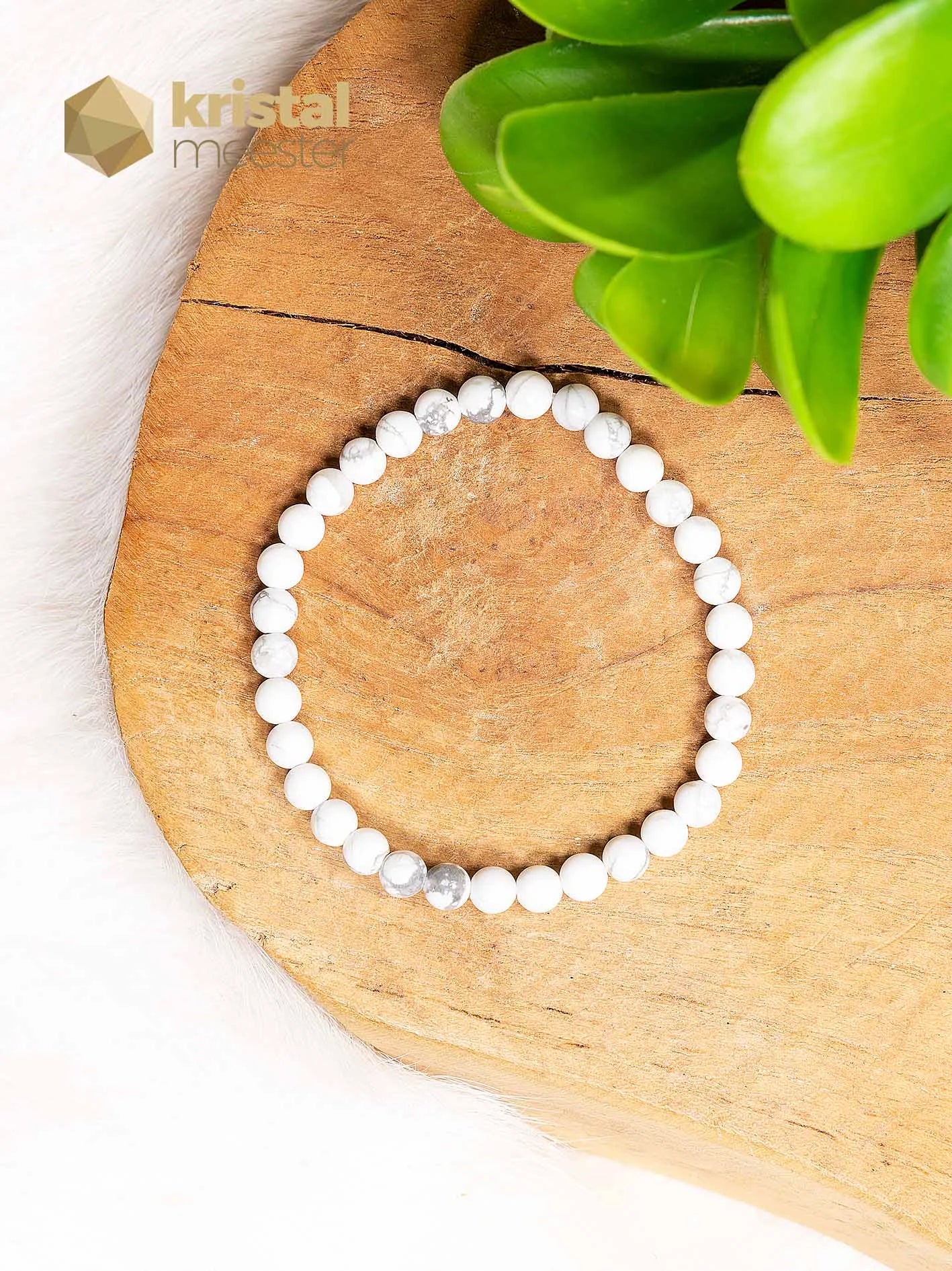 Howlite Ball Bracelet - 4 mm - Child