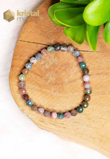 India Agaat Facet geslepen armband - 6 mm