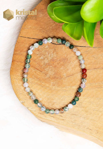 India Agate Ball Bracelet - 4 mm