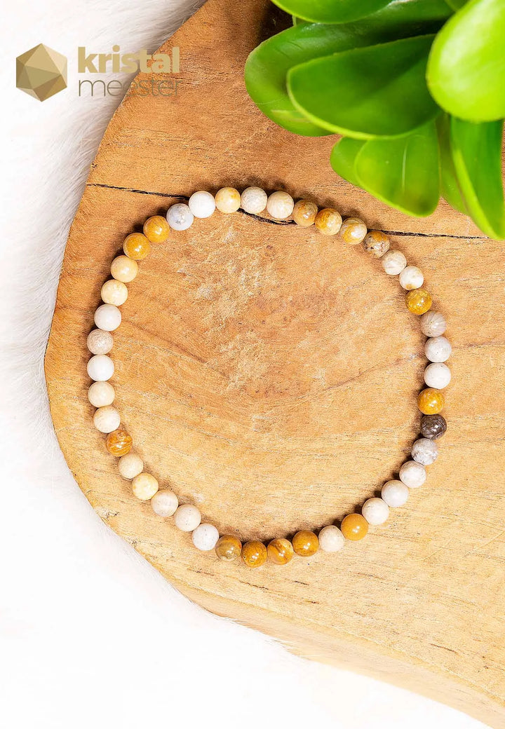 Petrified Coral Ball Bracelet - 4 mm
