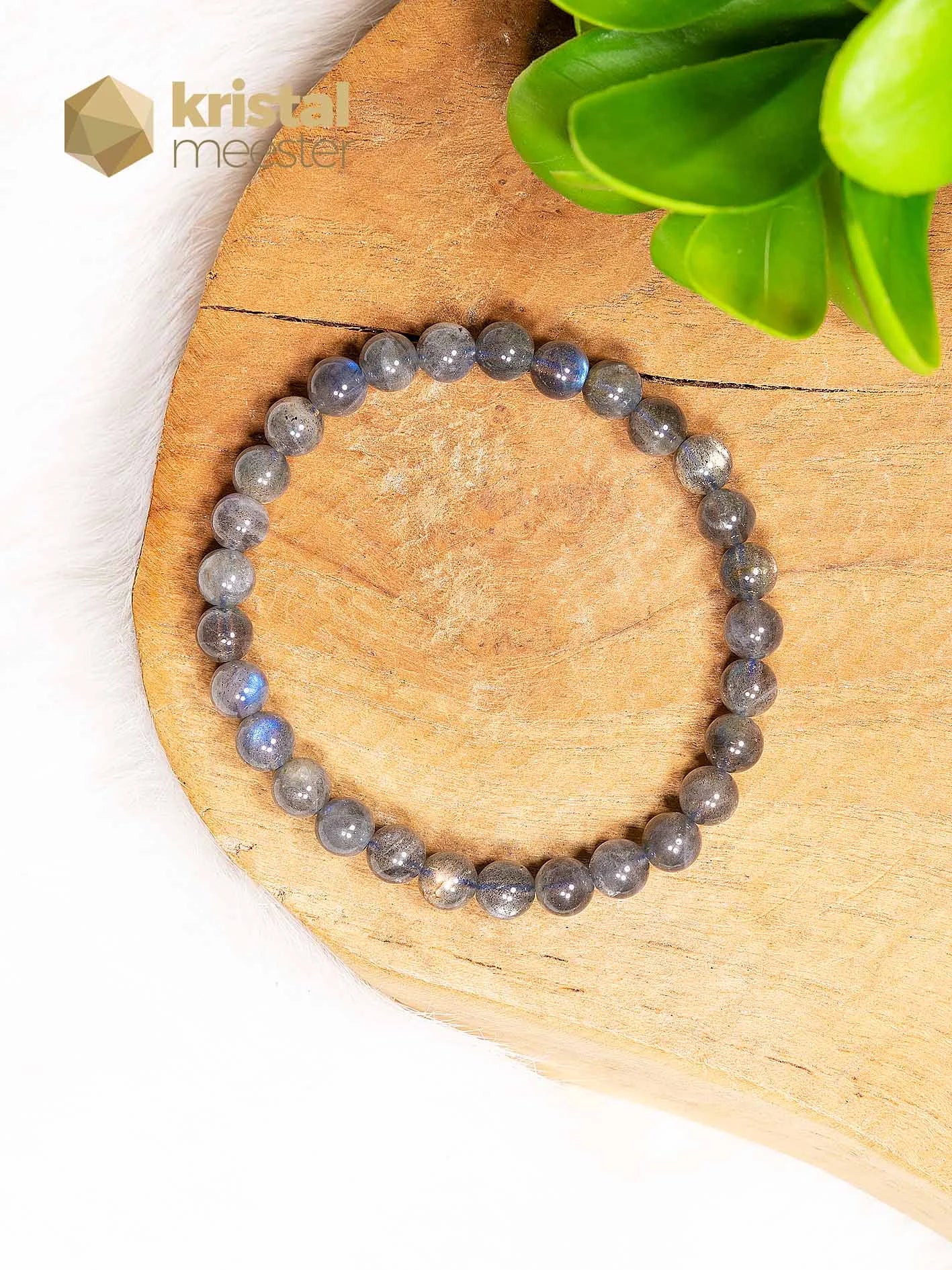 Labradoriet kogelarmband - 6 mm