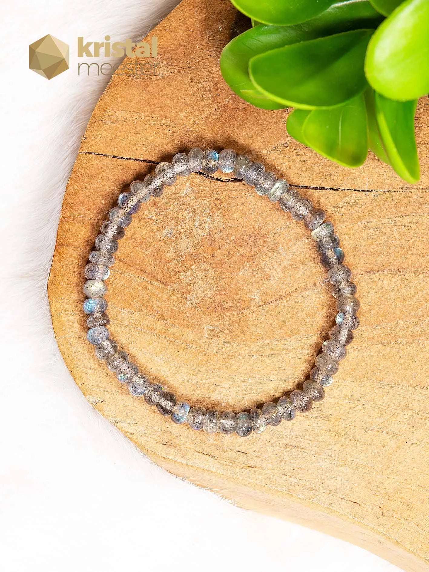 Labradoriet armband rond - 7 mm