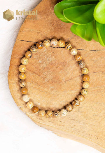 Picture Jasper Ball Bracelet - 6 mm