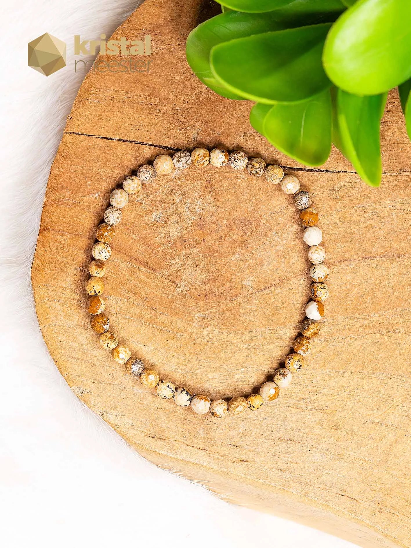 Landschapsjaspis Facet geslepen armband - 4 mm