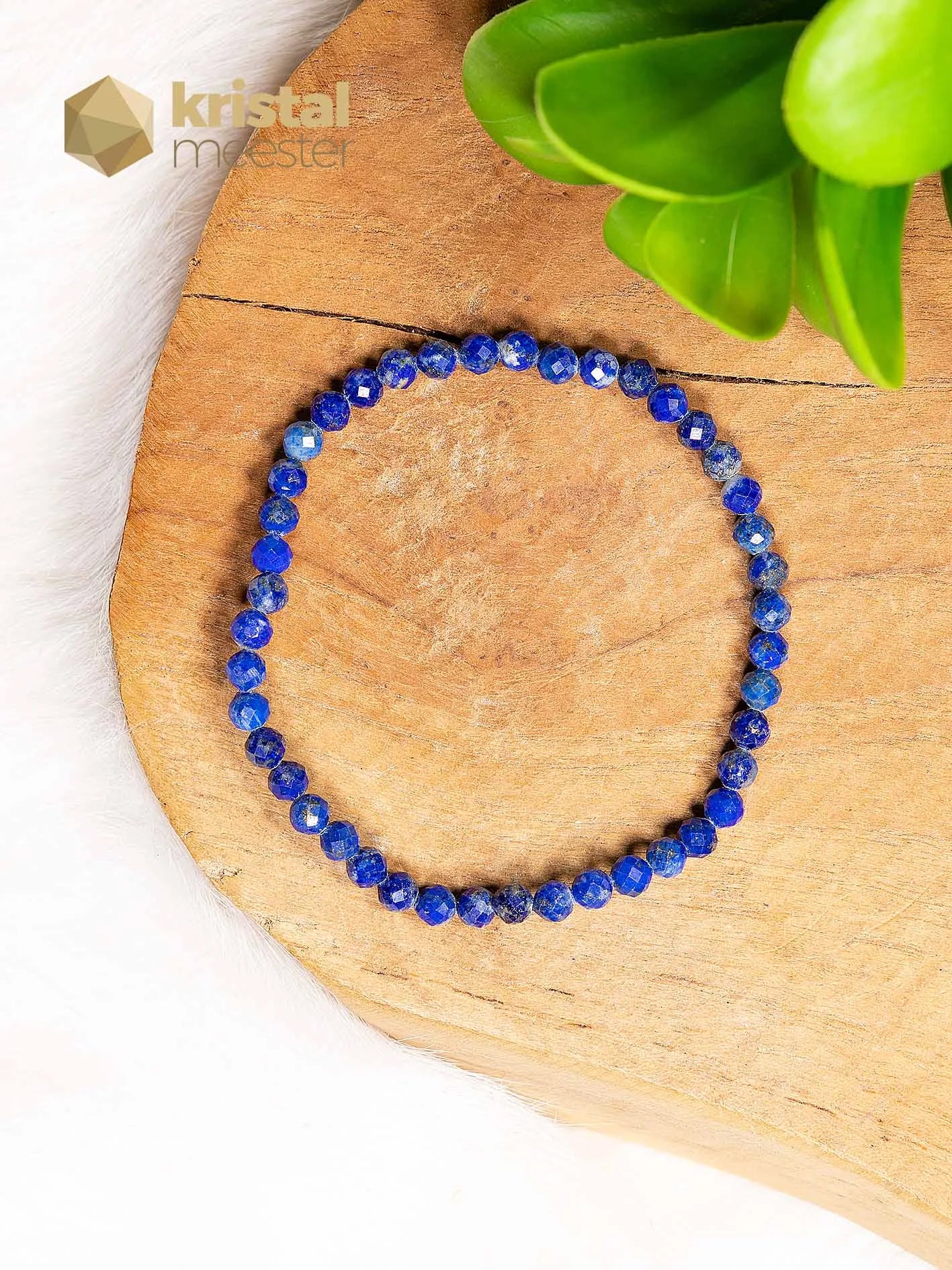 Lapis Lazuli facet geslepen armband  4 mm