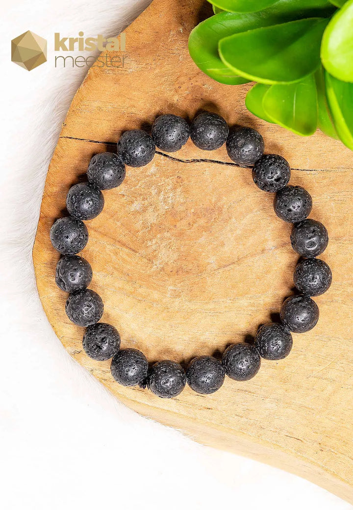 Lava Stone Ball Bracelet - 10 mm