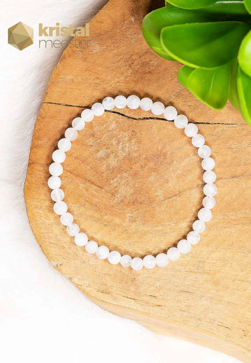Blauwe Maansteen Kogelarmband - 3-4 mm