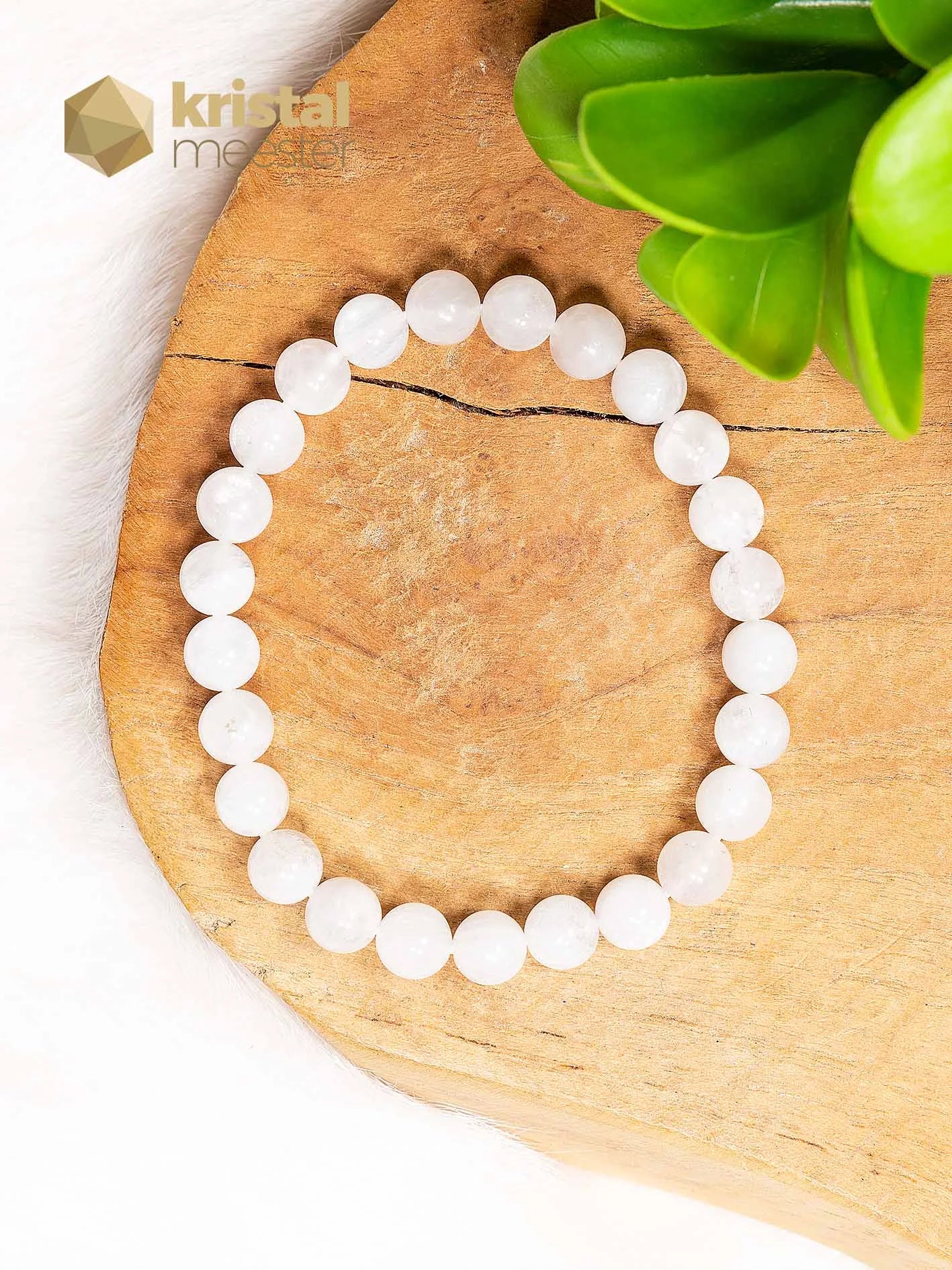 Blue Moonstone Ball Bracelet - 8 mm