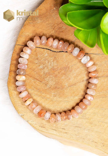 Maansteen Bruin Armband Rond - 8x5 mm