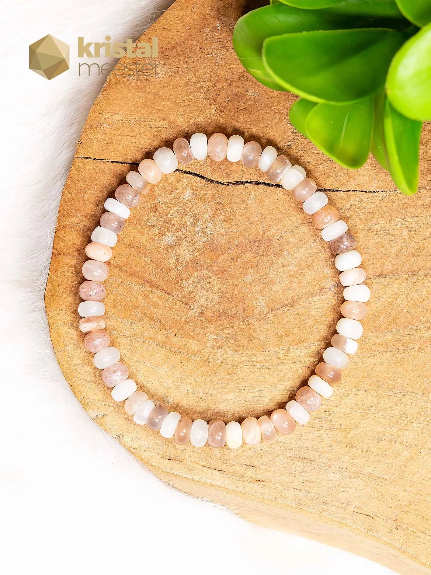 Maansteen Mix Armband Rond - 6x4 mm