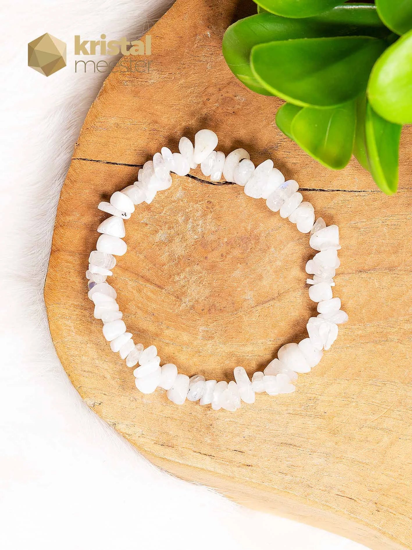 Maansteen Splitarmband - Wit