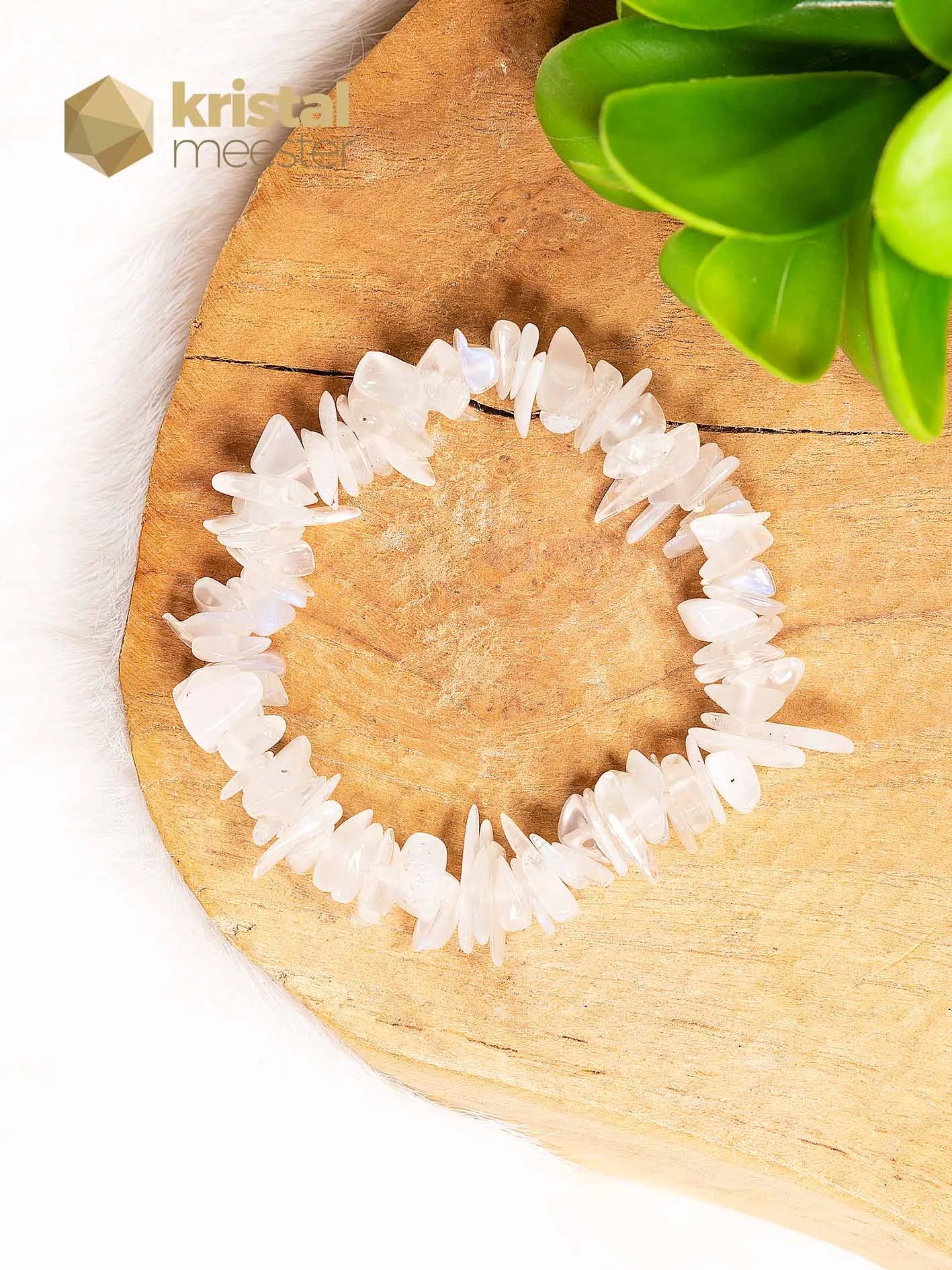 Maansteen EX Splitarmband - Wit