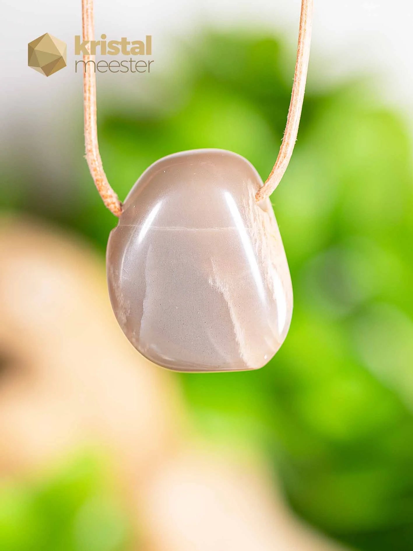 Moonstone pendant, drilled - no. 2