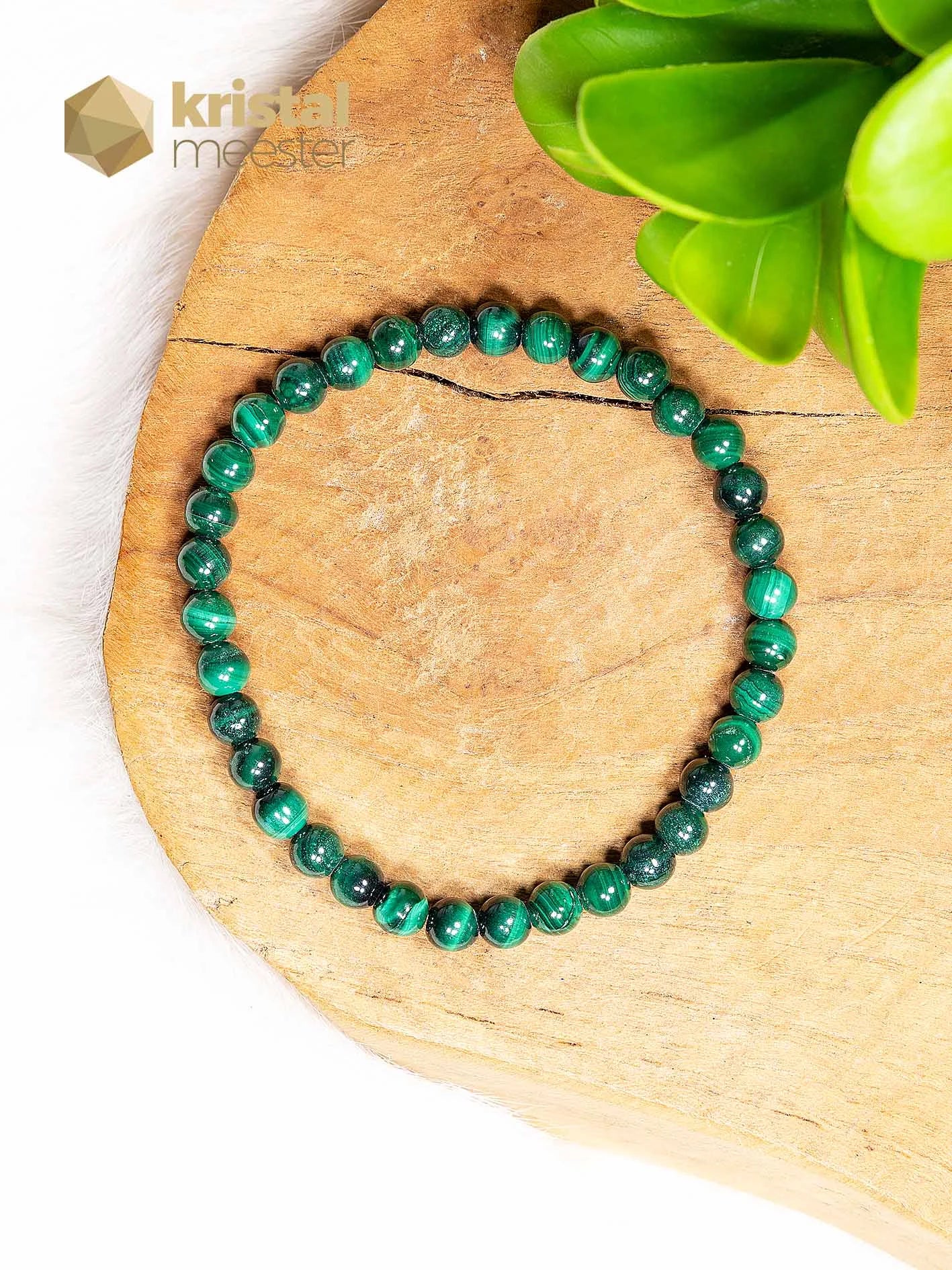 Malachite Ball Bracelet - 6 mm