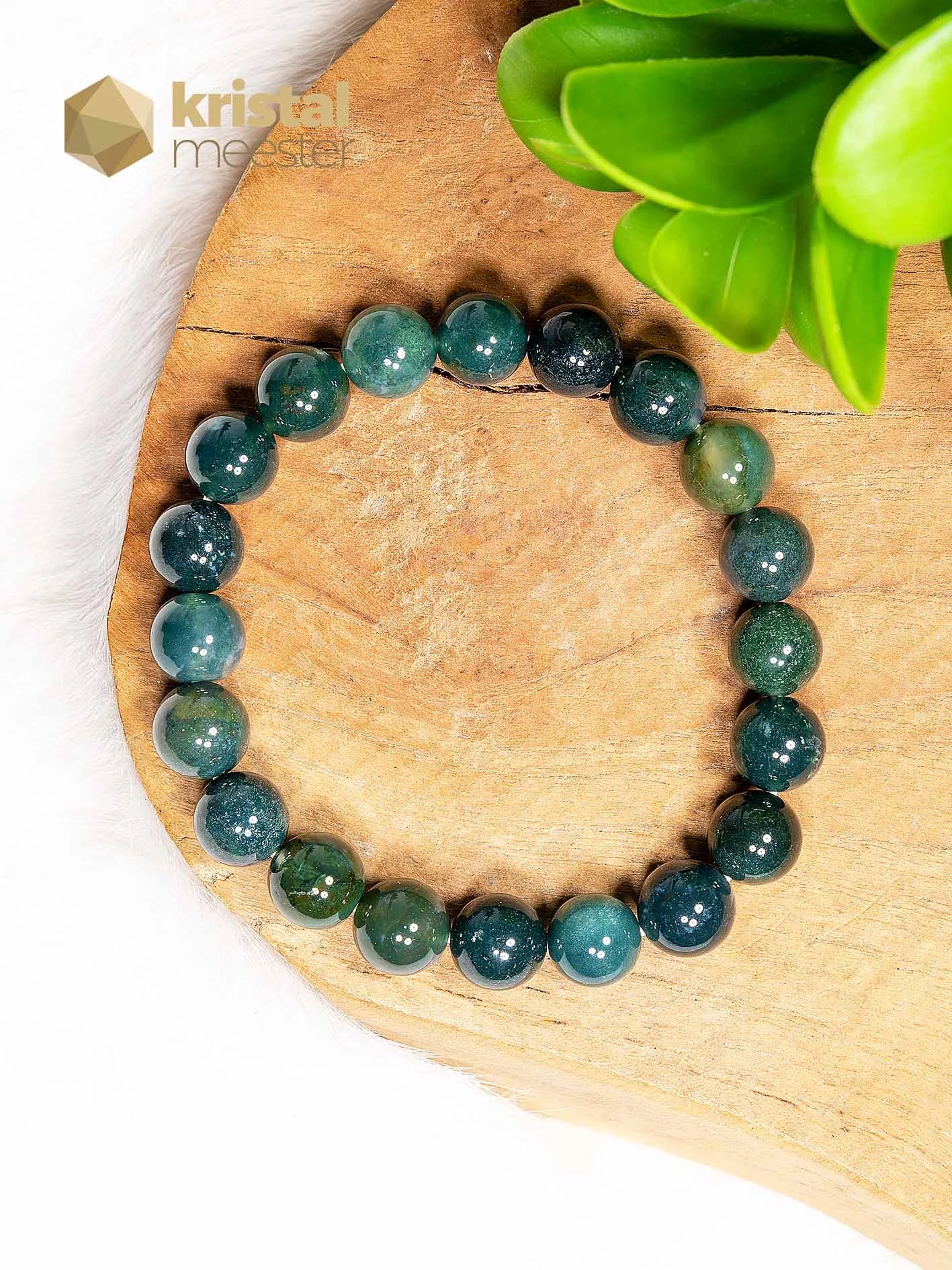 Mosagaat Kogelarmband - 10 mm