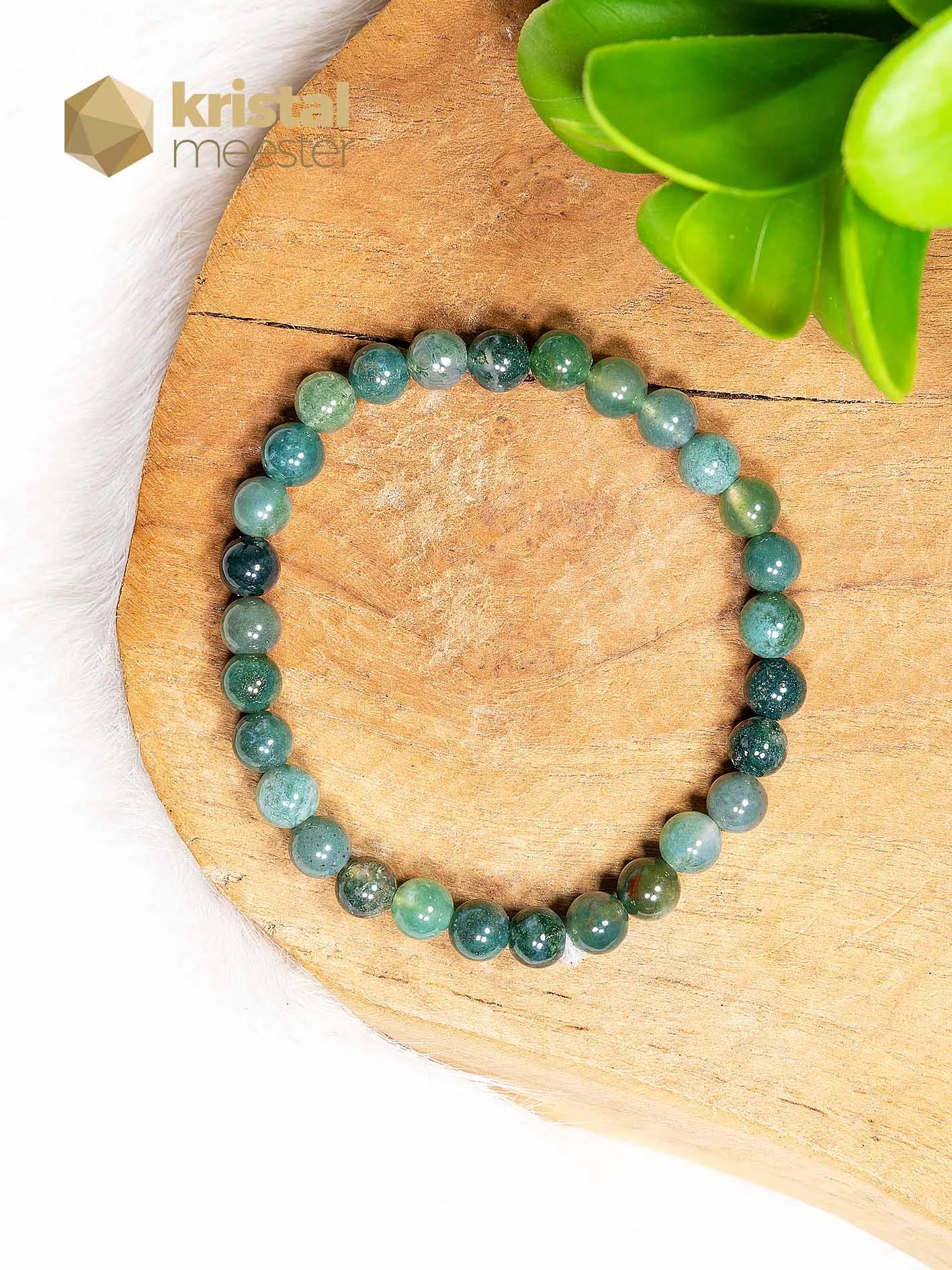 Mosagaat Kogelarmband - 6 mm