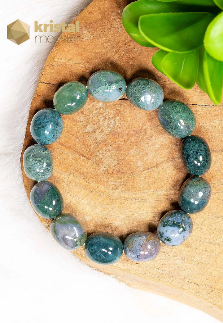 Moss Agate Nugget Bracelet