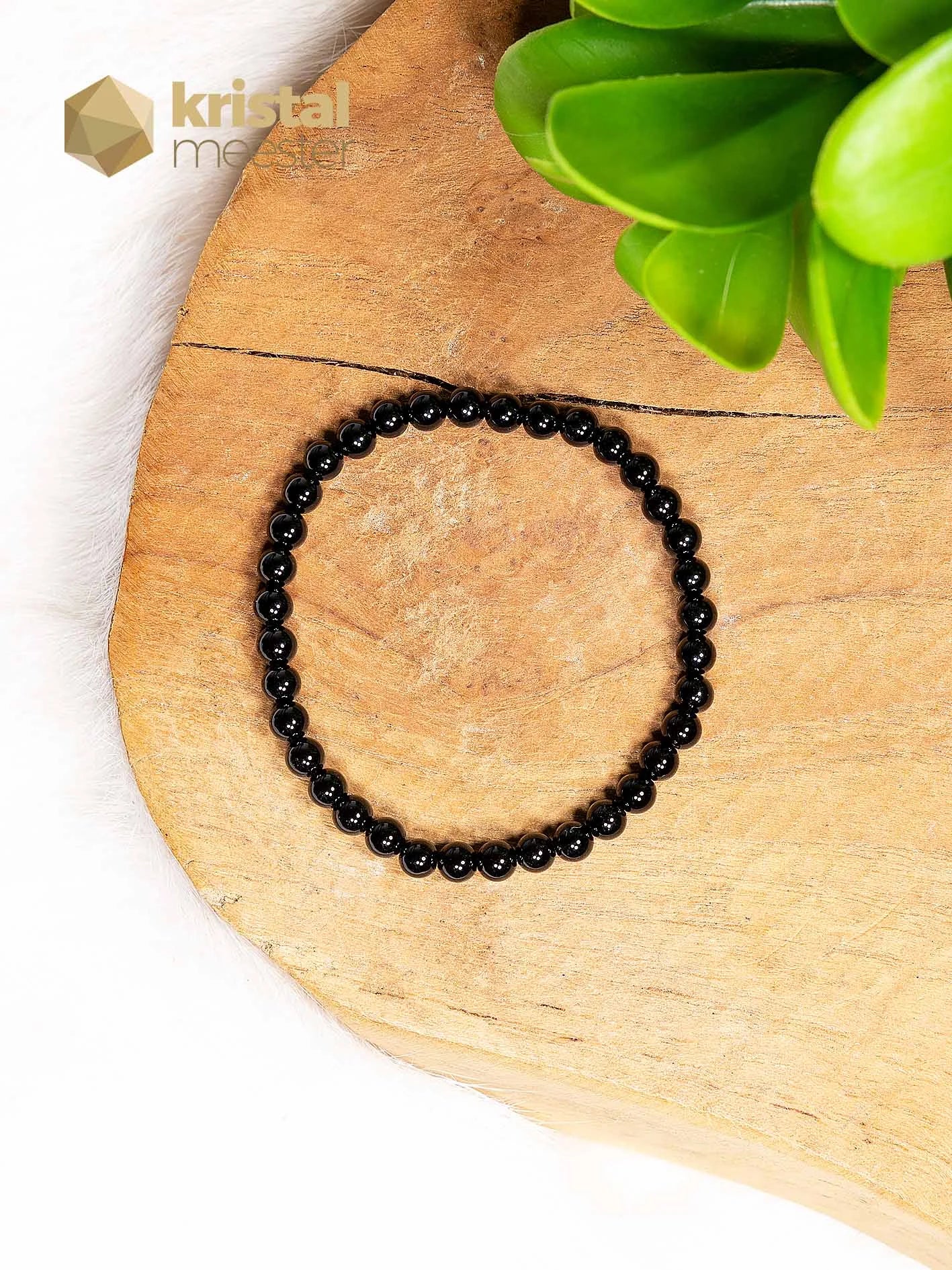 Onyx Kogelarmband - 4 mm - kind