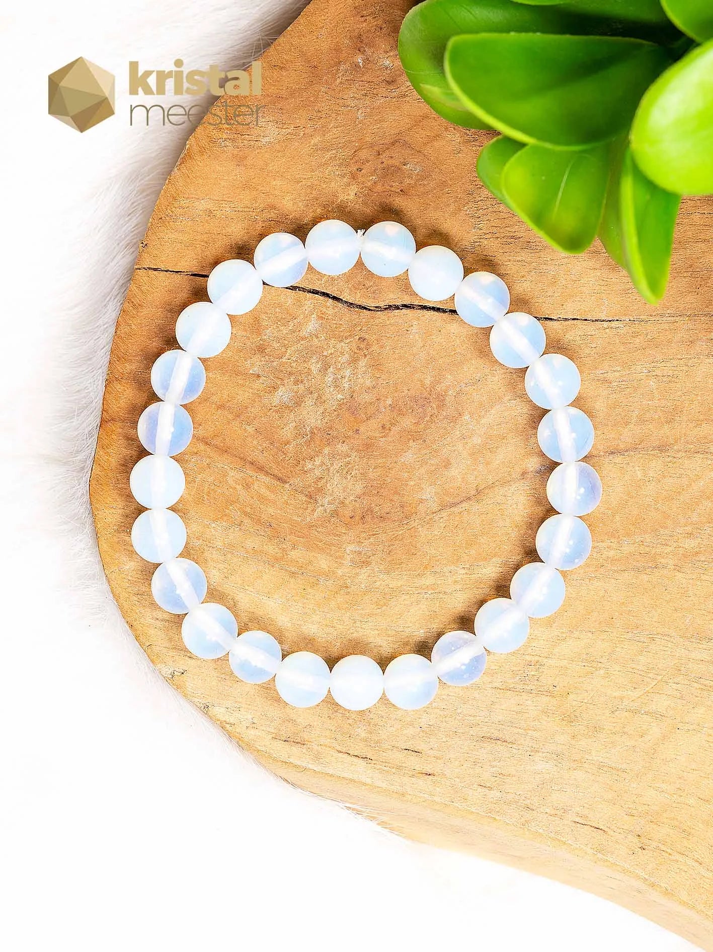 Opaliet Kogelarmband - 8mm (man-made)