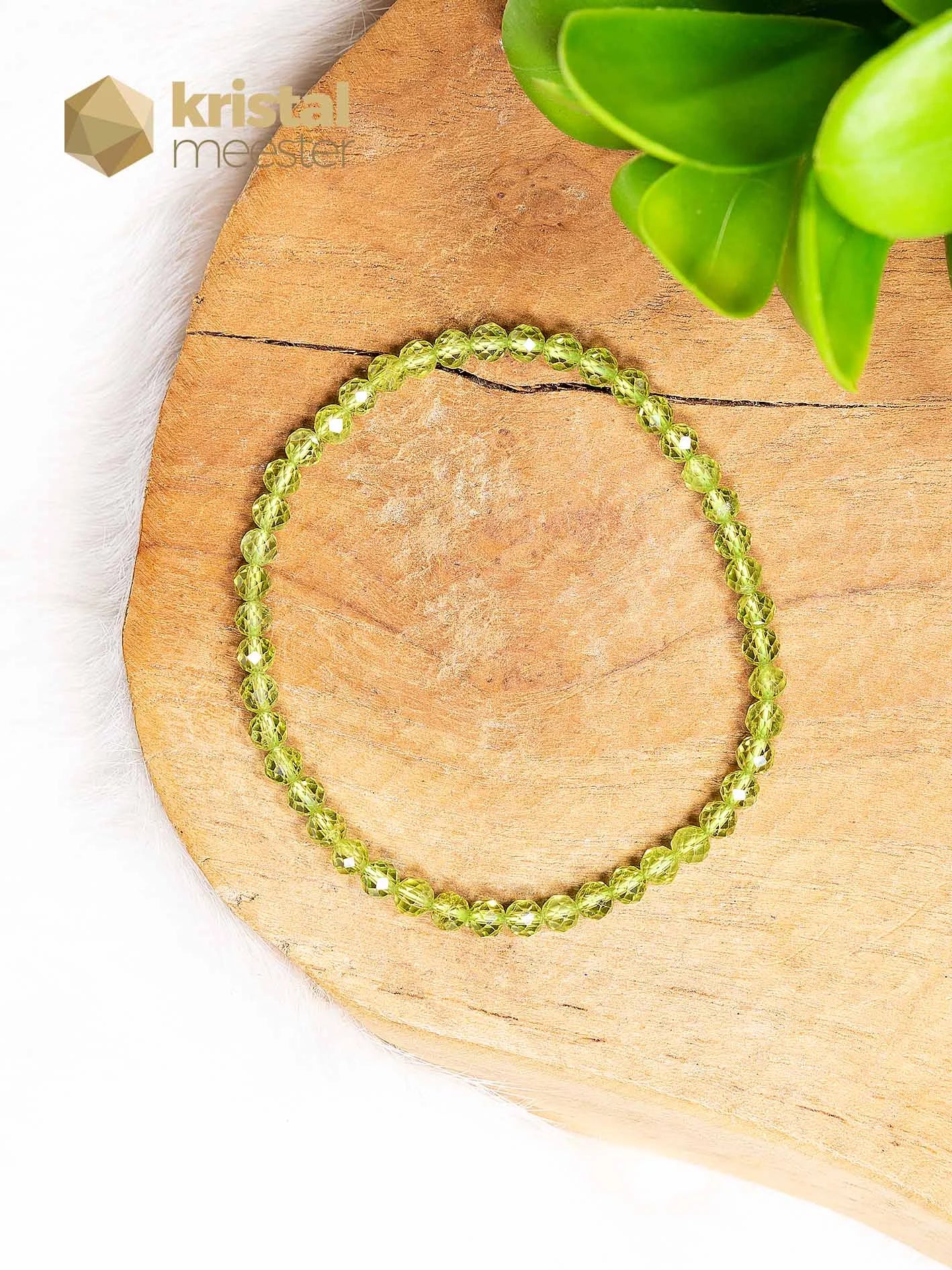 Peridoot Facet Geslepen Armband - 3-4 mm