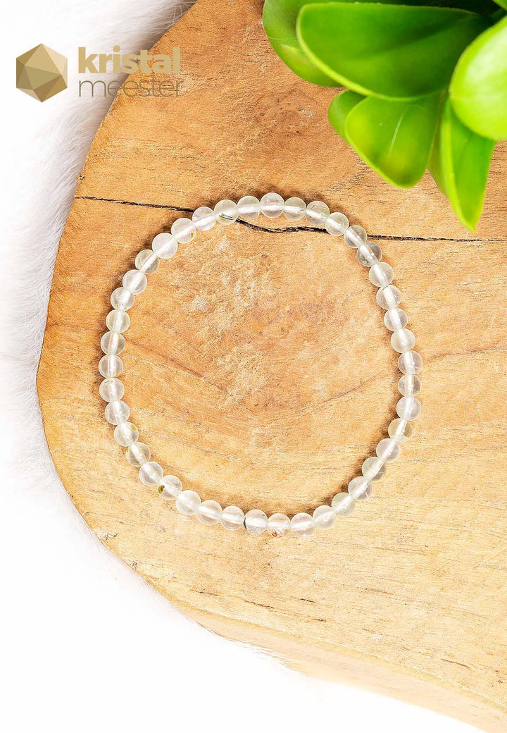 Prehniet met Epidoot Kogelarmband - 4 mm