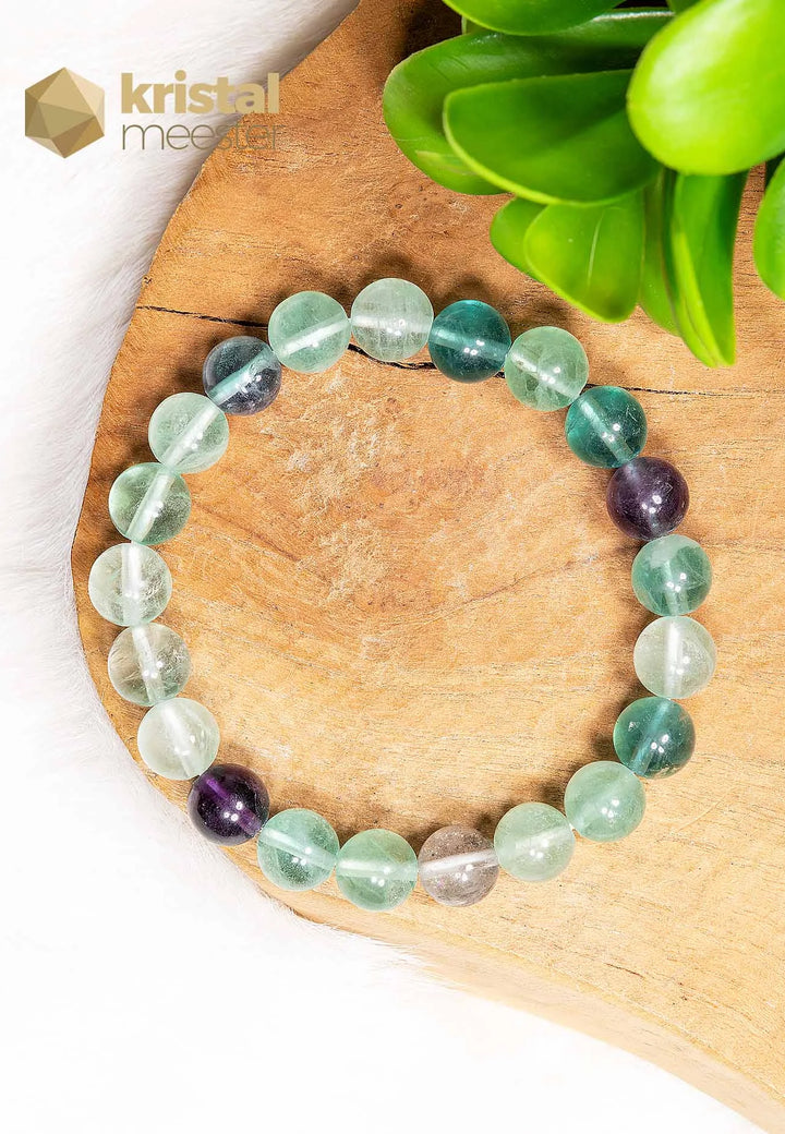 Rainbow Fluorite Ball Bracelet - 10 mm