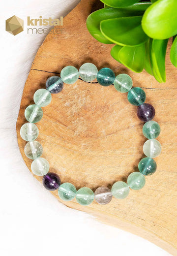 Rainbow Fluorite Ball Bracelet - 10 mm