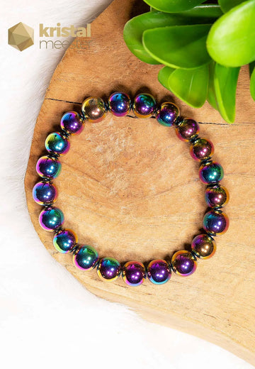 Hematite Rainbow Bracelet - 10 mm (Treated)
