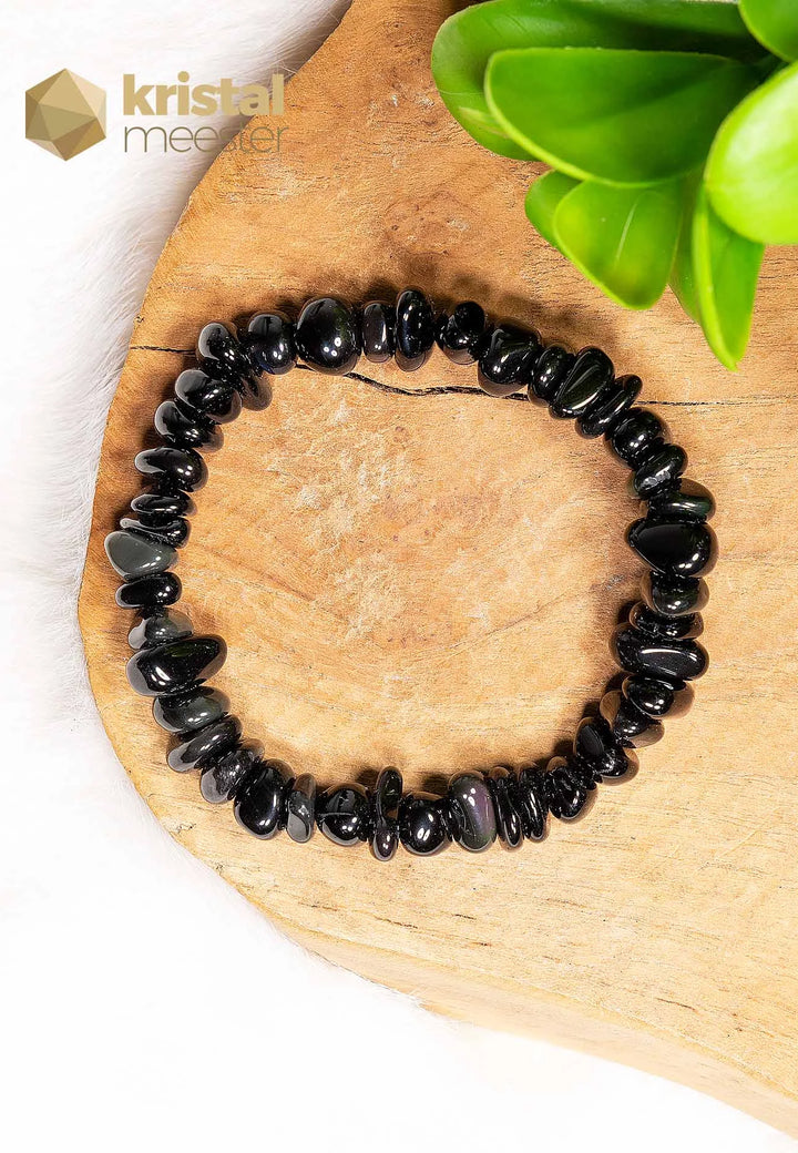 Rainbow Obsidian Chip Bracelet