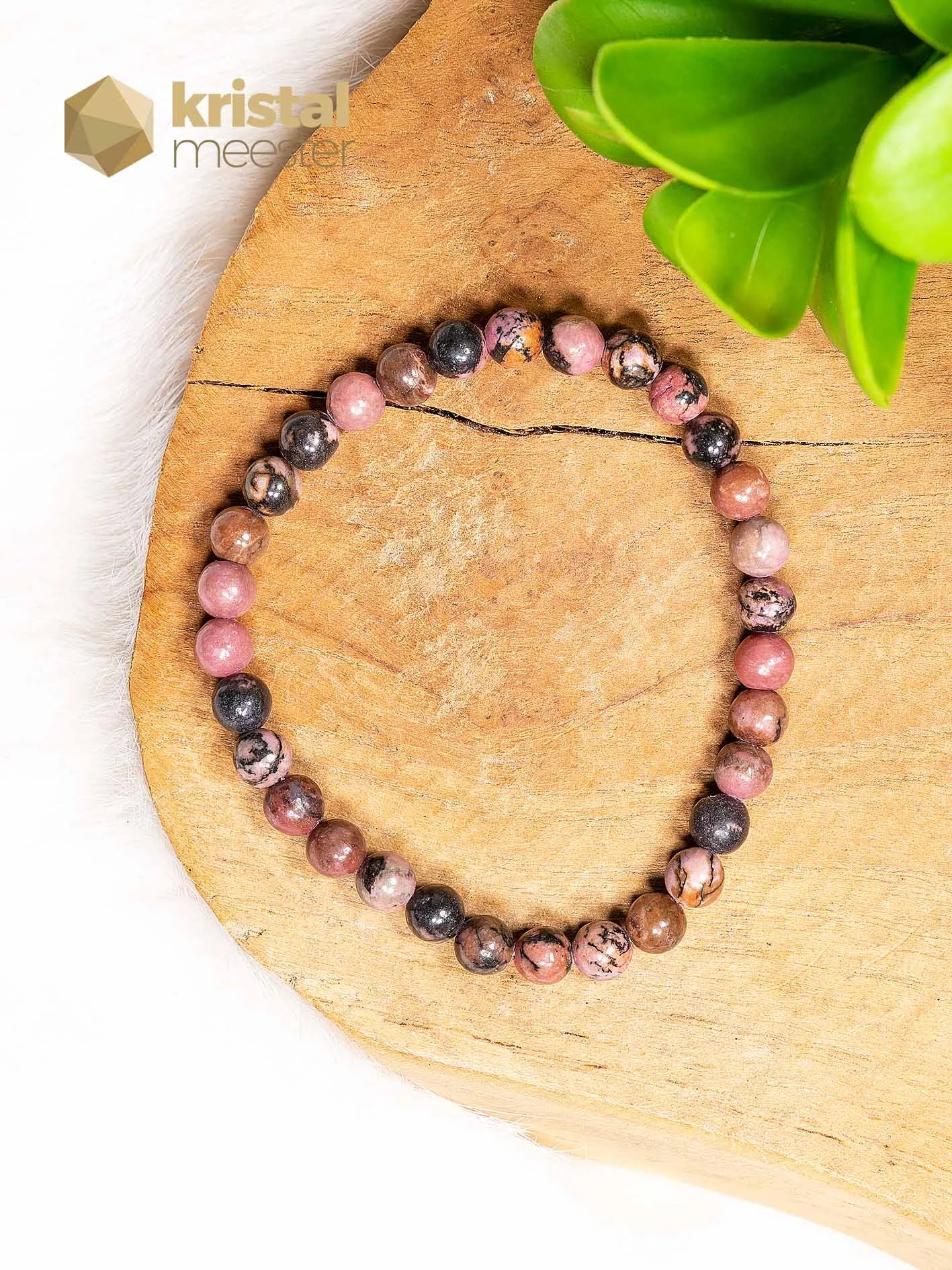 Rhodonite Ball Bracelet - 6 mm