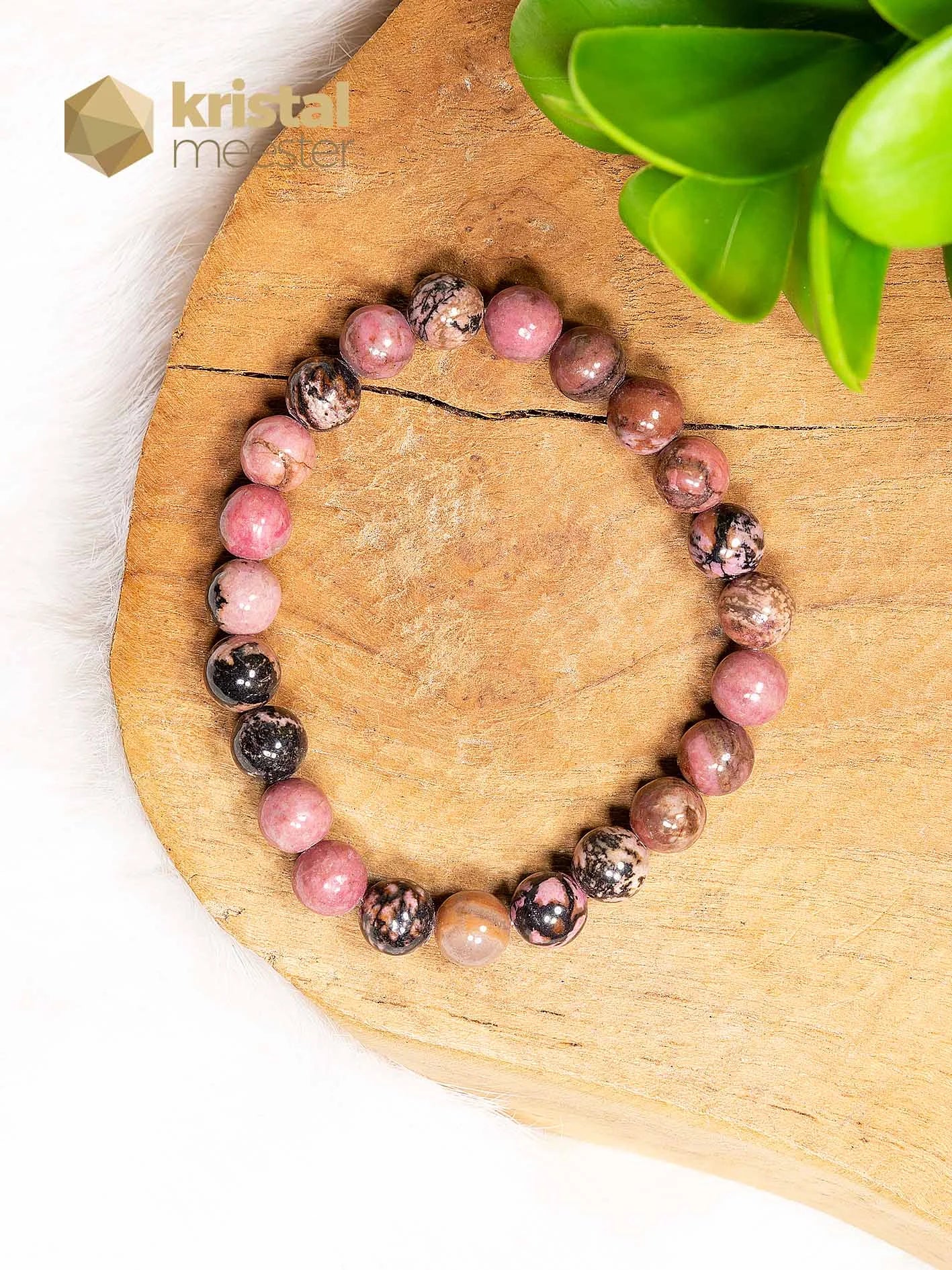 Rhodonite Ball Bracelet - 8 mm