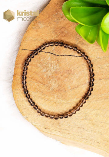 Rookkwarts Kogelarmband - 3-4 mm
