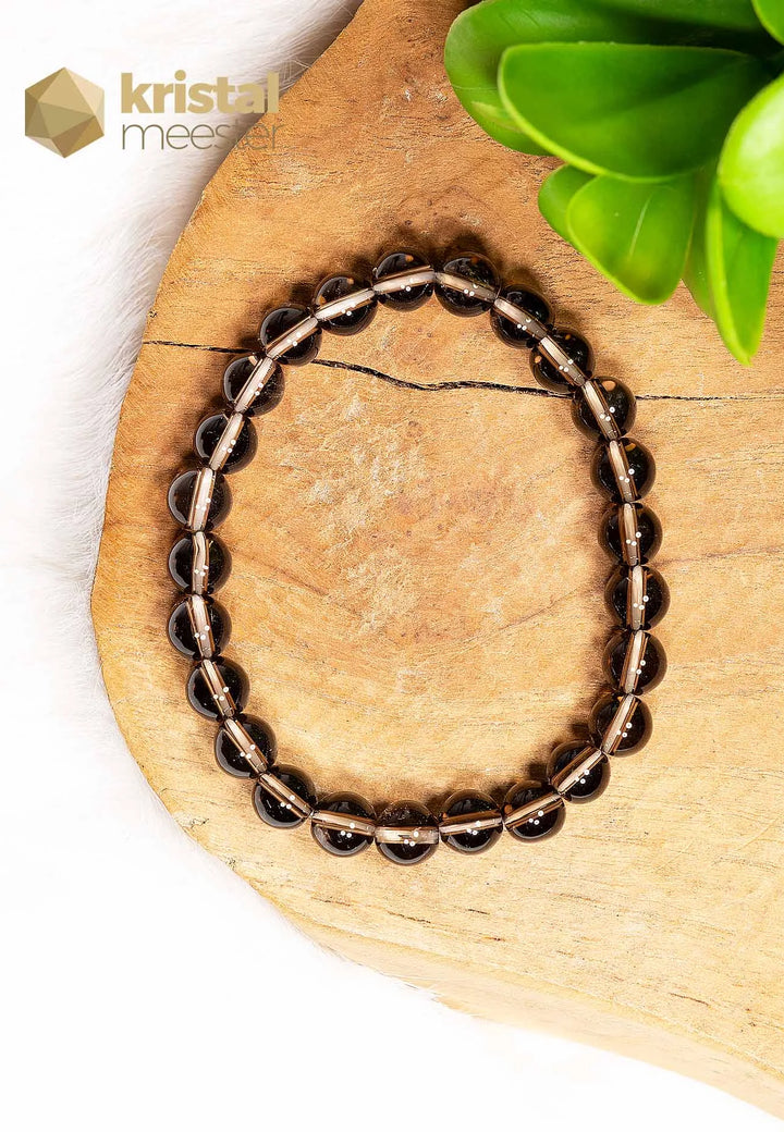 Rookkwarts Kogelarmband - 8 mm