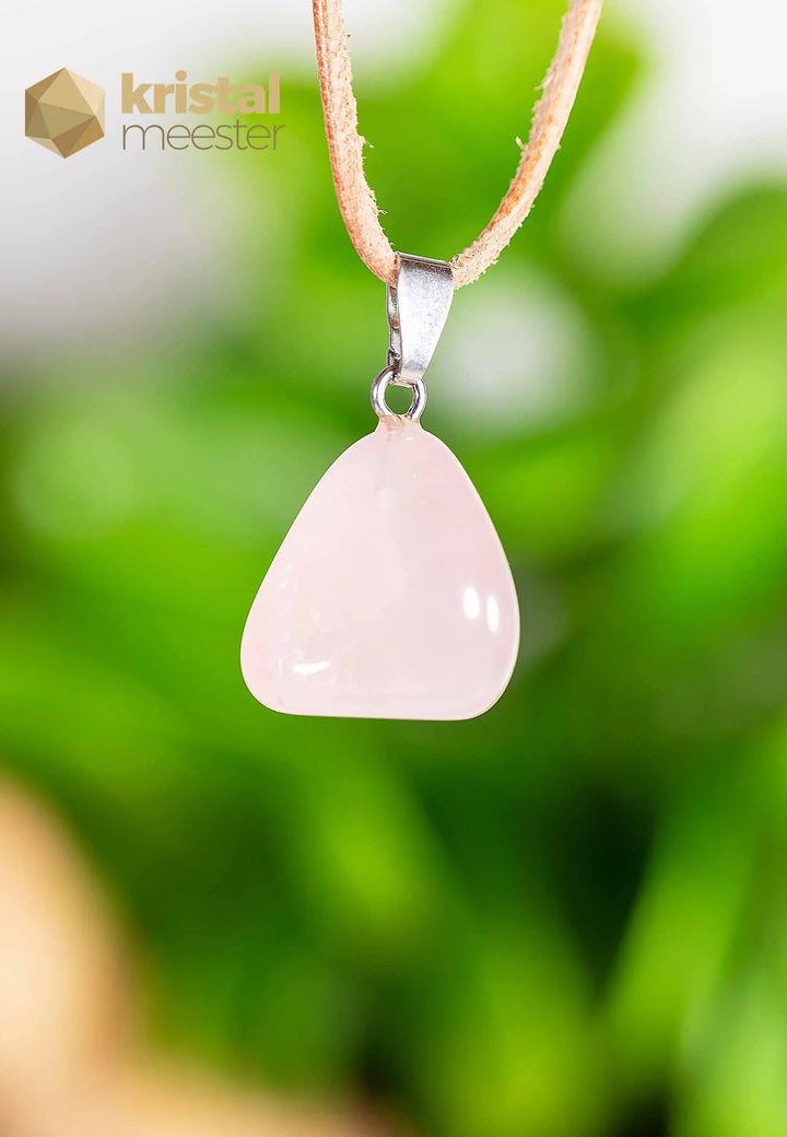 Rose Quartz EX Pendant with silver loop - no. 6