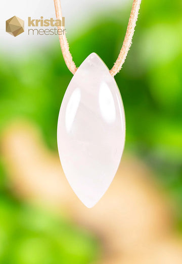 Rozenkwarts hanger ovaal, doorboord - nr. 1