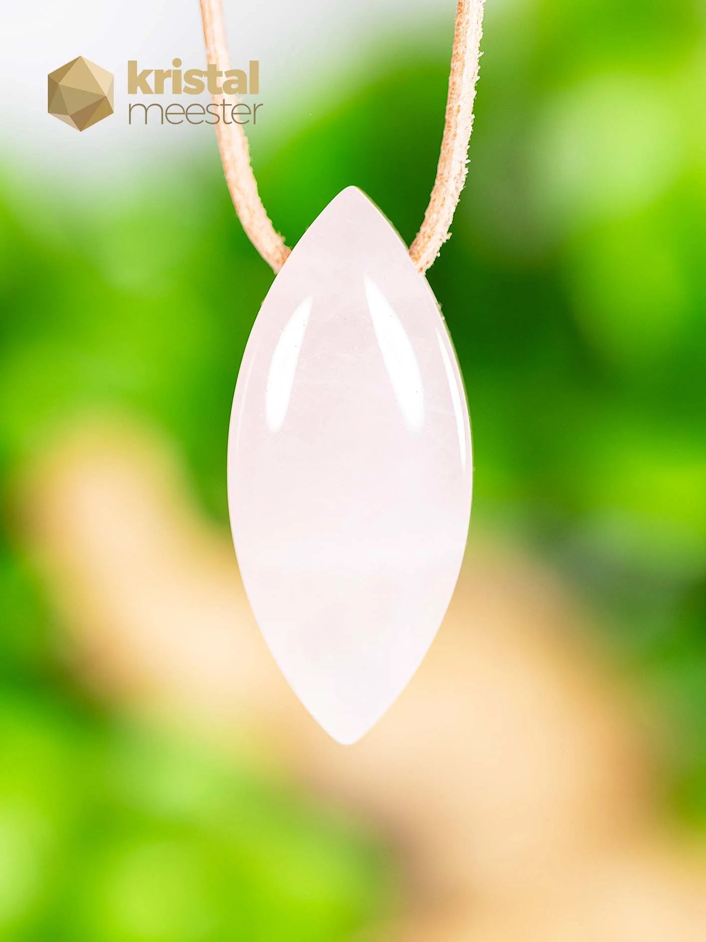 Rose Quartz pendant oval, drilled - no. 2