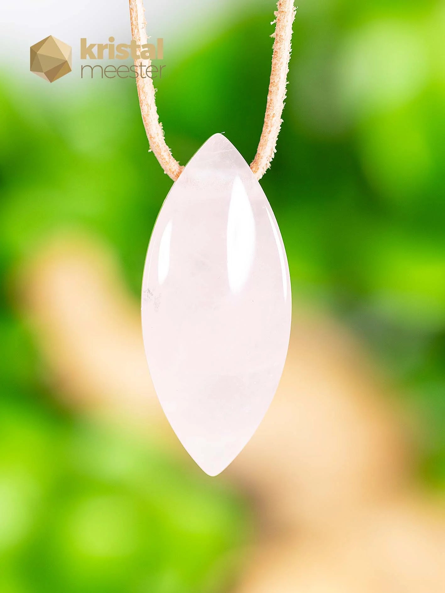 Rose Quartz pendant oval, drilled - no. 3