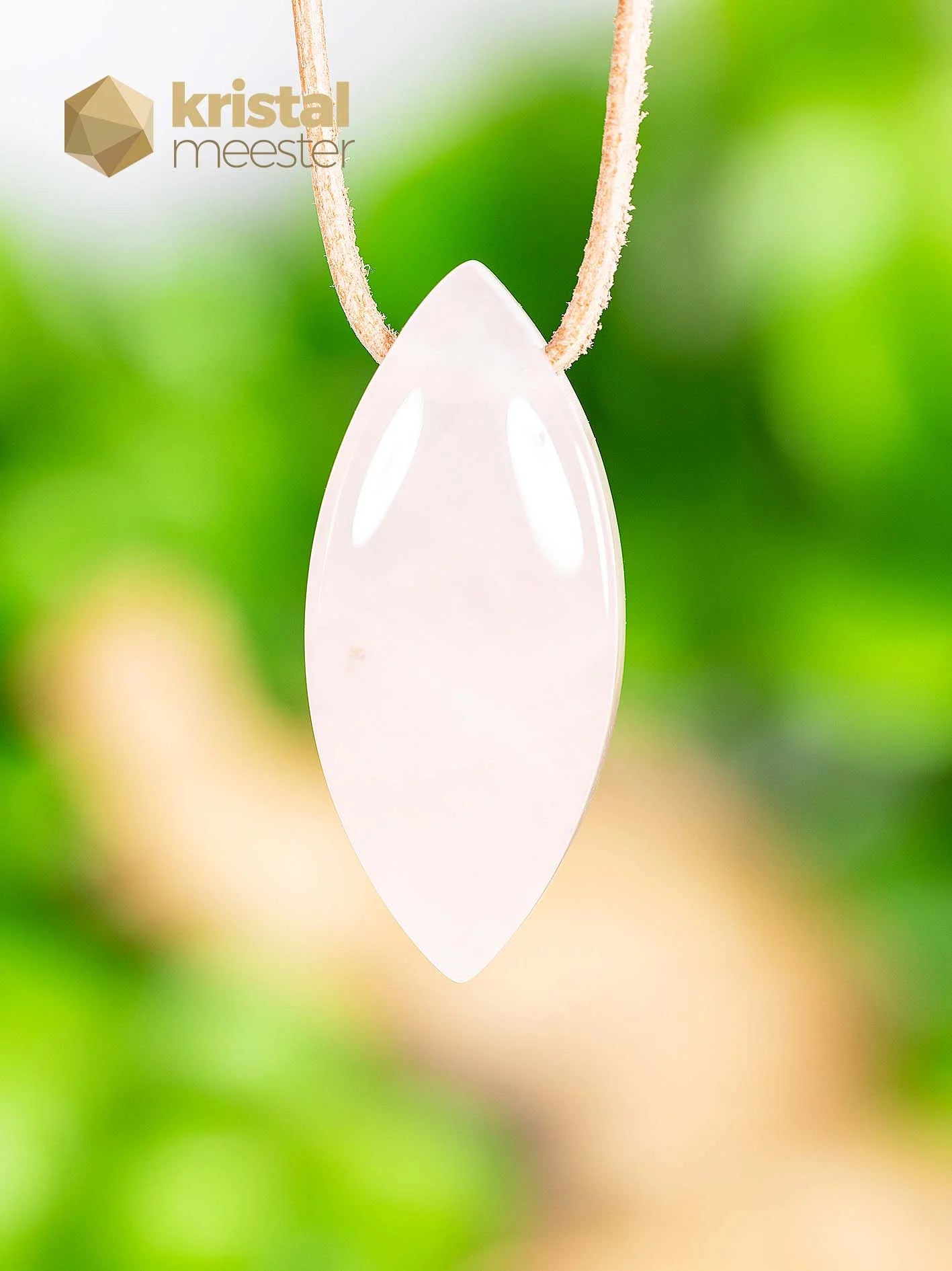Rose Quartz pendant oval, drilled - no. 4