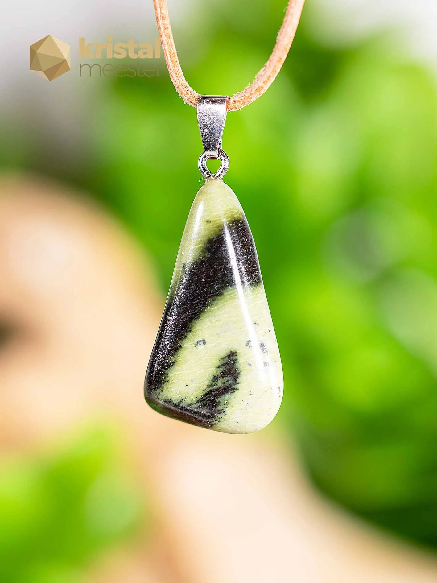 Serpentine Chyta Pendant with silver loop - no. 1