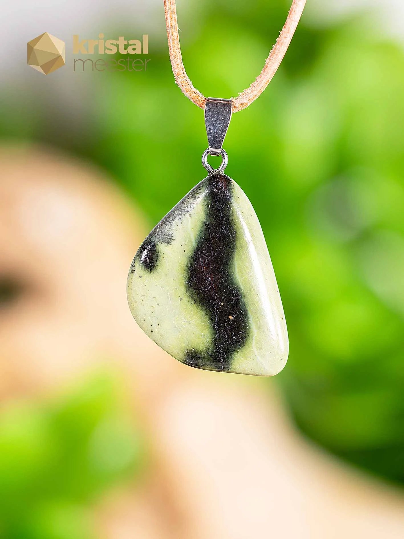 Serpentine Chyta Pendant with silver loop - no. 3