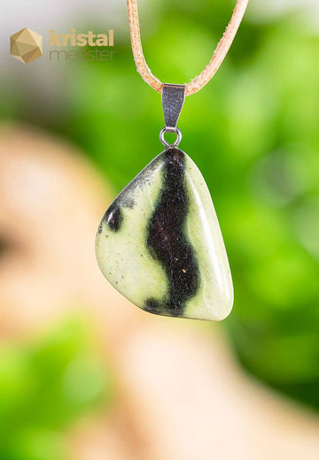 Serpentine Chyta Pendant with silver loop - no. 3