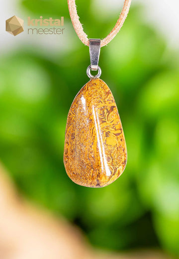 Snakeskin Jasper Pendant with silver loop - no. 1